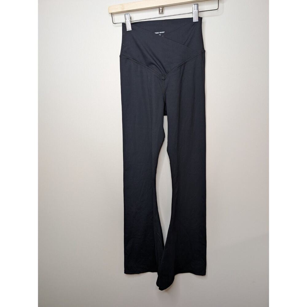 Lonely Ghost Black Flare Cross Front Yoga Leggings Size Small